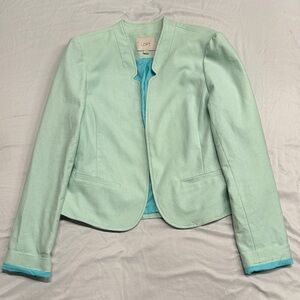 LOFT Women's Light Green/Teal Blazer